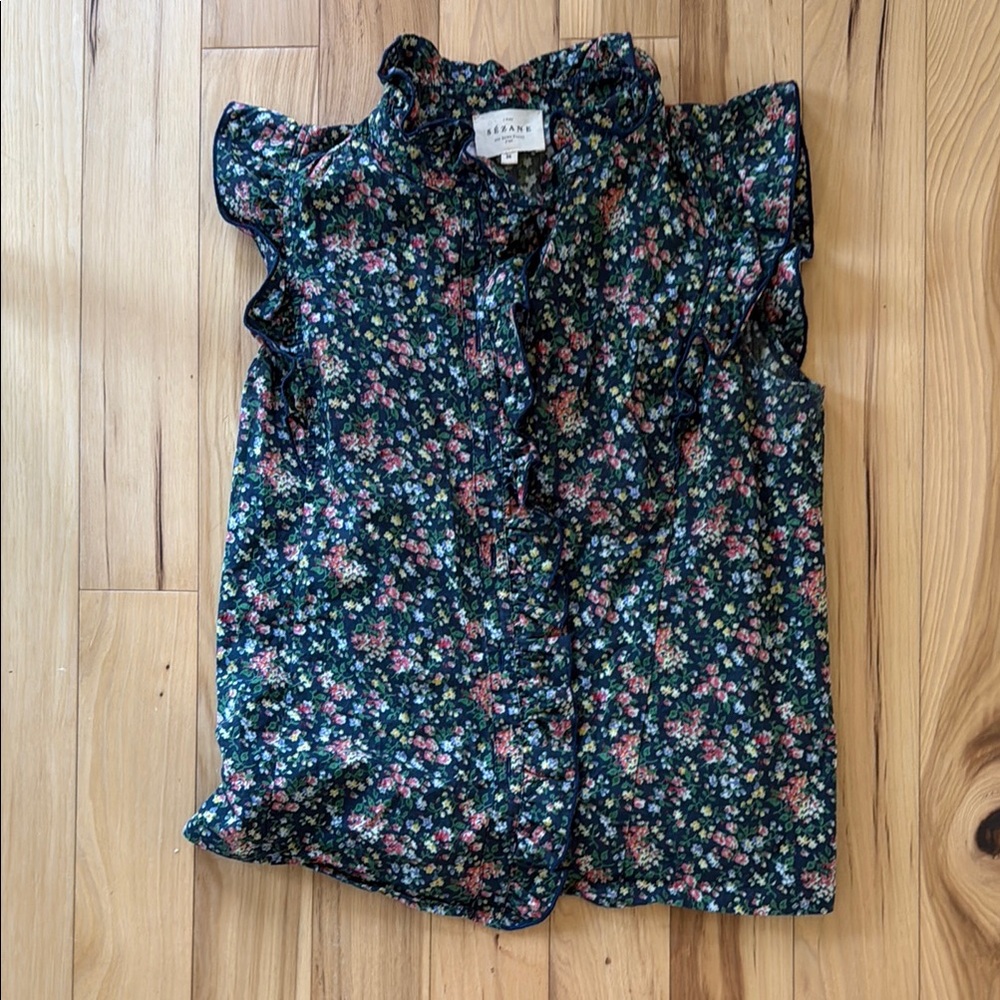 Floral Ruffle Top by Sézane